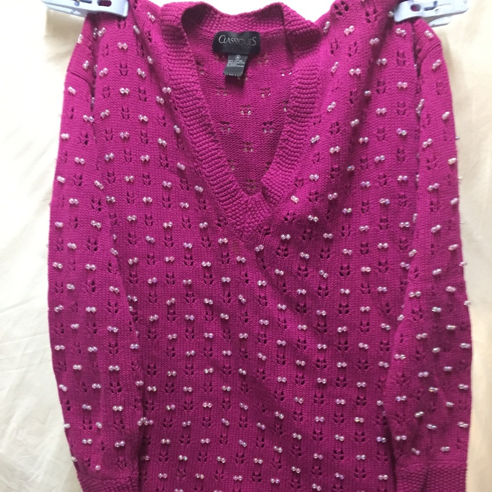 CLASSIQUES JEWELED SWEATER TOP